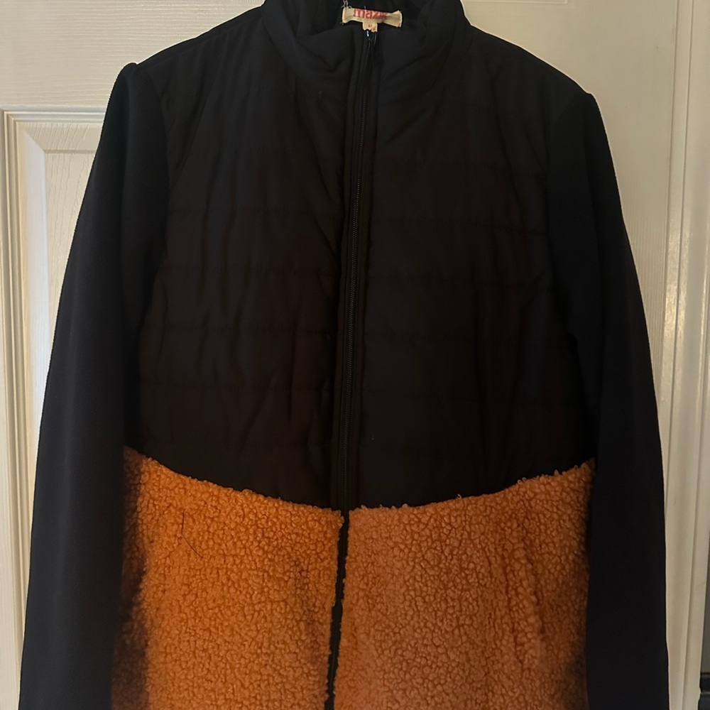 Mazik Black and Orange Teddy Jacket